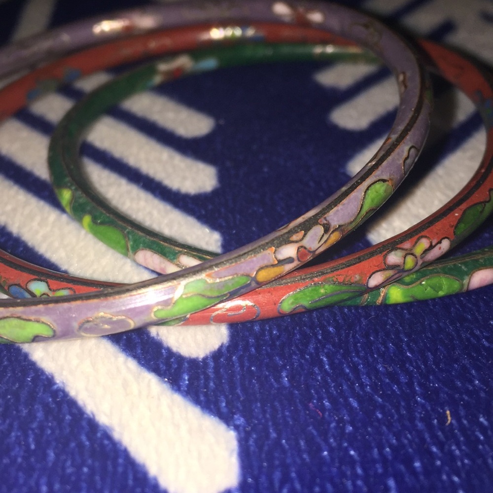 Vintage cloisonné bangles